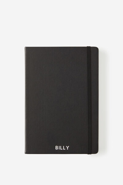 Personalised Metro A5 Hard Lined Notebook, Black