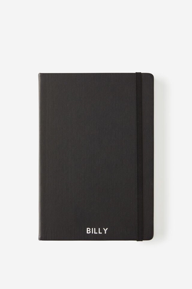 Personalised Metro A5 Hard Lined Notebook, Black