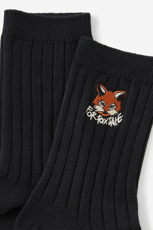 Mid Crew Socks, FOR FOX SAKE