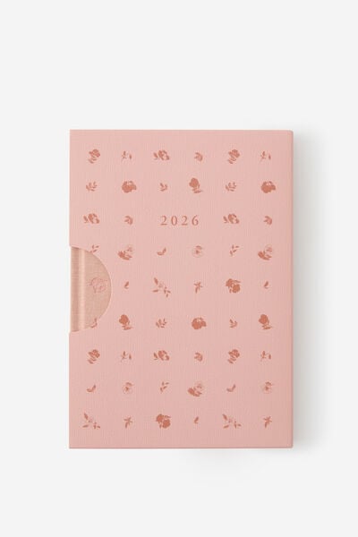2026 Loft A5 Daily Diary, Pink Clay Pansy