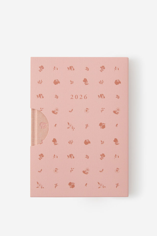 2026 Loft A5 Daily Diary, Pink Clay Pansy