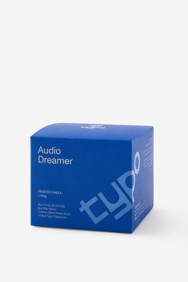 Frosted Glass Candle, AUDIO DREAMER BLUE