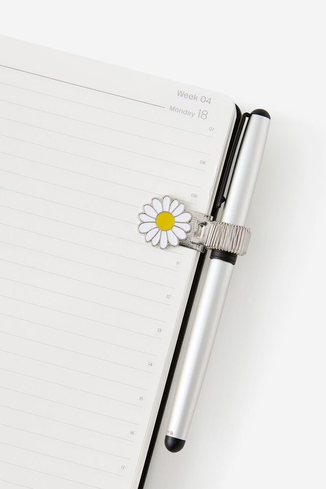 Metal Pen Loop, SILVER DAISY