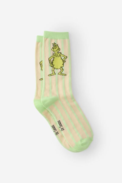 Christmas Novelty Socks, LCN DRS GRINCH XMAS  (M/L)