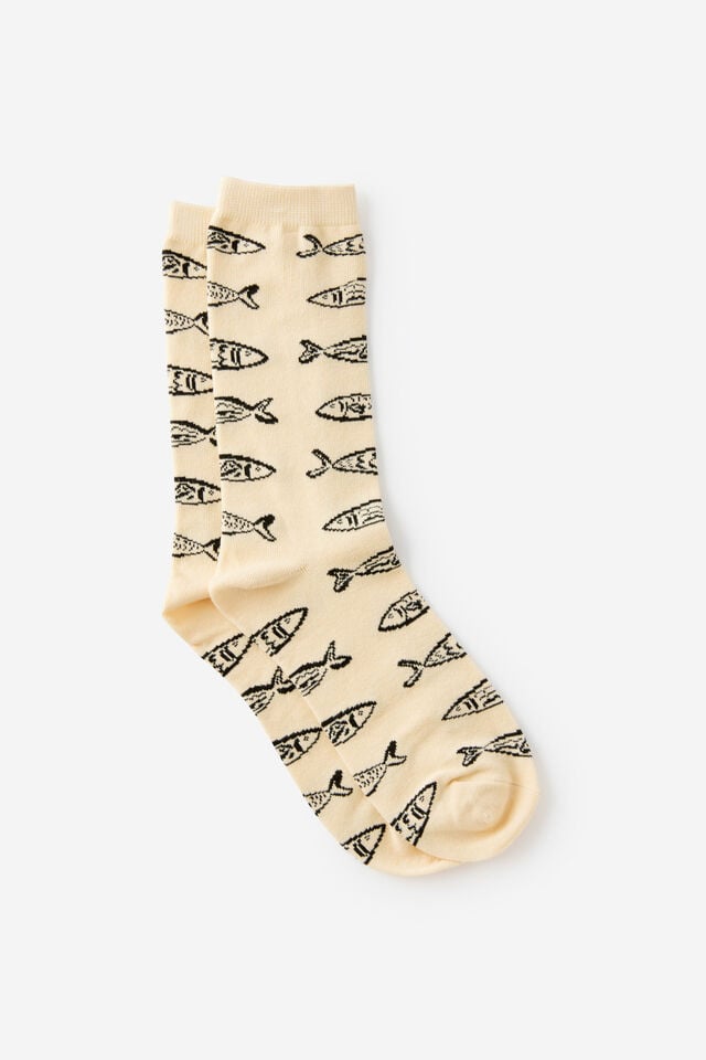 Socks, FISH YDG ECRU