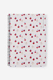 A4 Spiral Notebook, ECRU STRAWBERRIES - alternate image 1