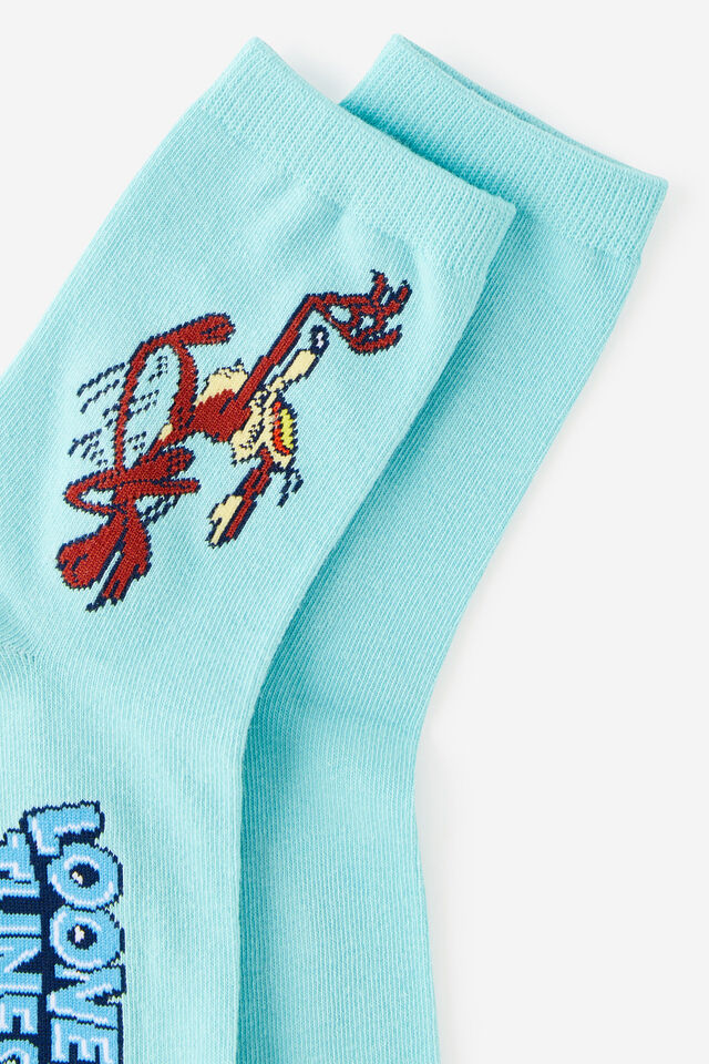 Looney Tunes Mid Crew Socks, LCN WB LOONEY TUNES ROAD RUNNER & COYOTE