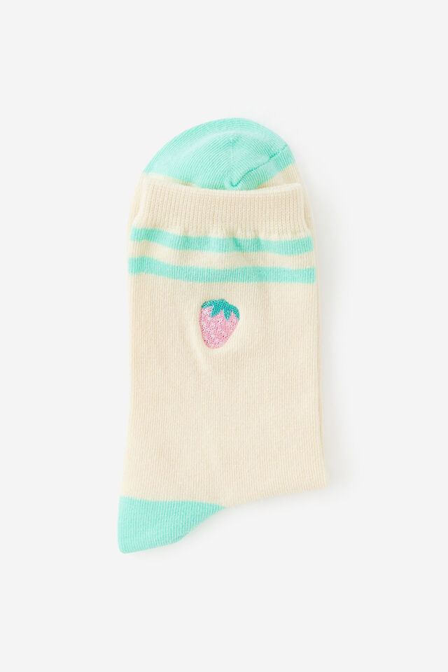 Mid Crew Socks, STRAWBERRY STRIPE