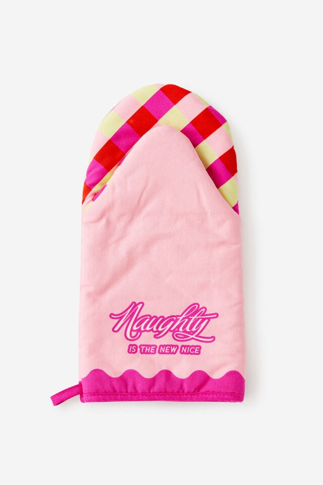 Christmas Oven Mit, NAUGHTY SANTA GINGHAM