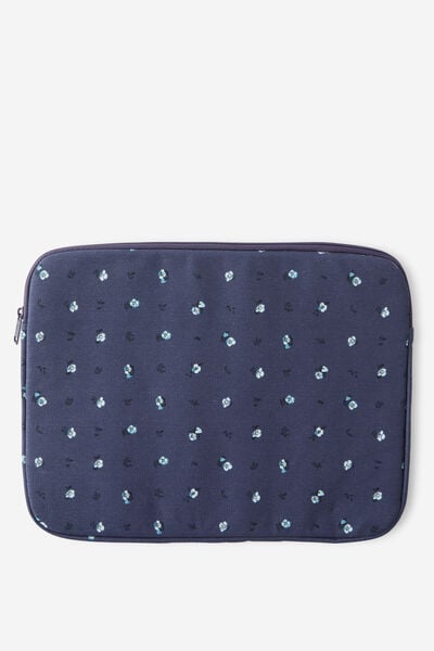 Take Me Away 15 Inch Laptop Case, DITSY PANSY / MIDNIGHT