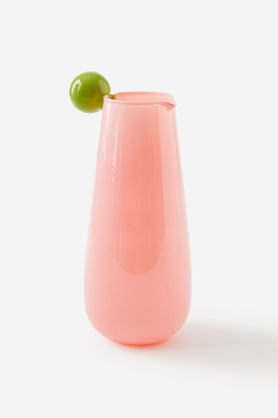 Bulbous Jug, OLIVE MOSS / STRAWBERRY MILK