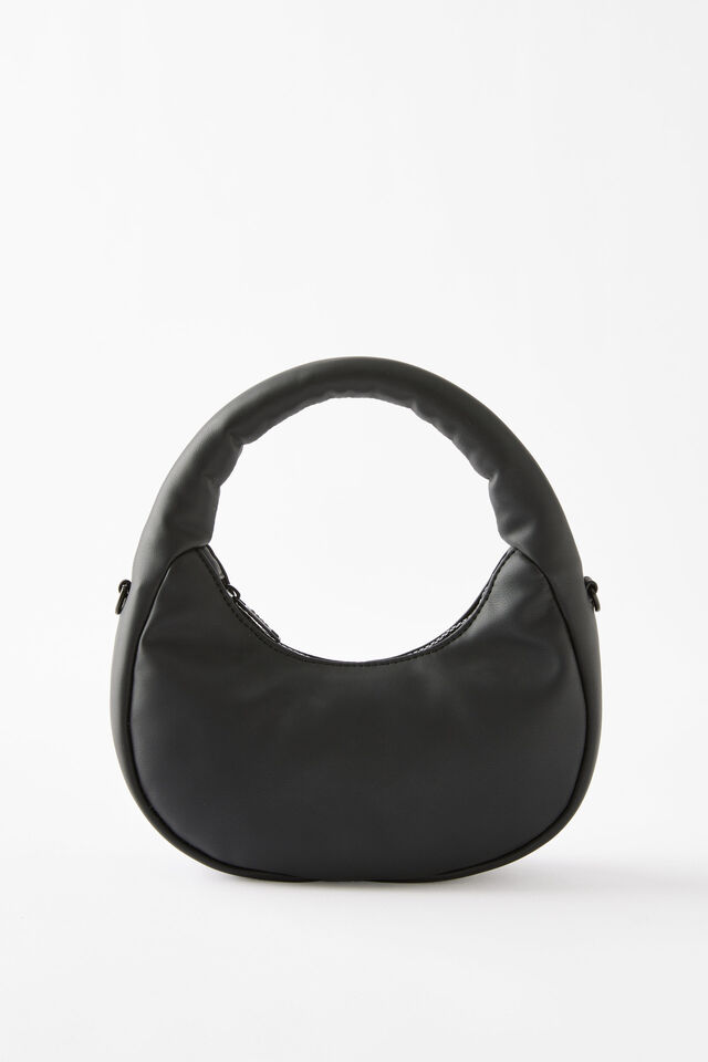 Plush Mini Handbag, BLACK