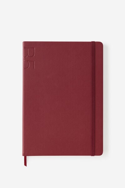 B5 Hard Lined Notetaker Notebook, CABERNET