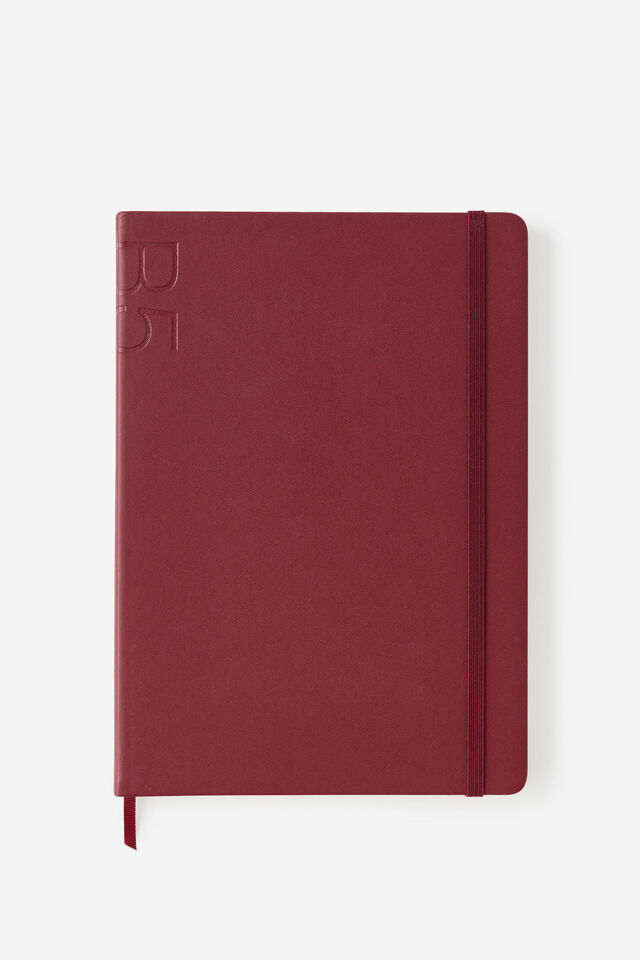 B5 Hard Lined Notetaker Notebook, CABERNET