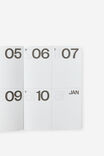 2027 A5 Weekly Open Agenda Diary, LAVA RED/WASABI - example image 2