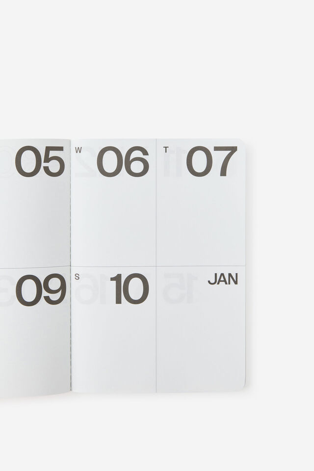 2027 A5 Weekly Open Agenda Diary, LAVA RED/WASABI