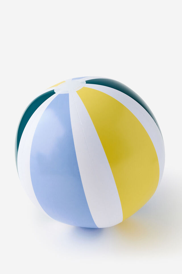 Stripe Inflatable Beach Ball, BLUE SKIES LEMON STRIPE