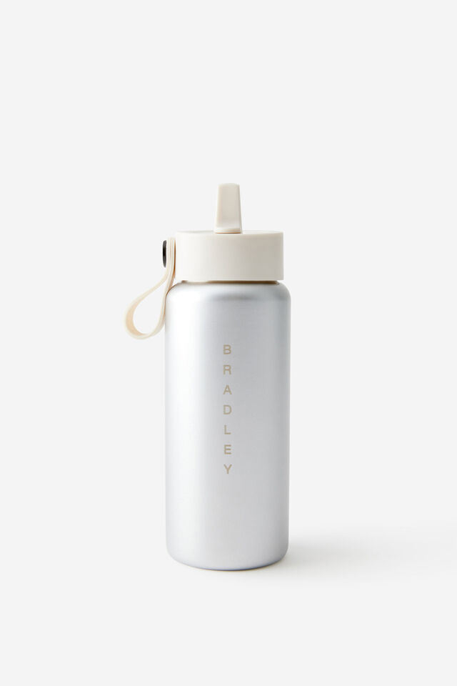 Personalised On The Move 350Ml Sipper Top, CHROME SILVER