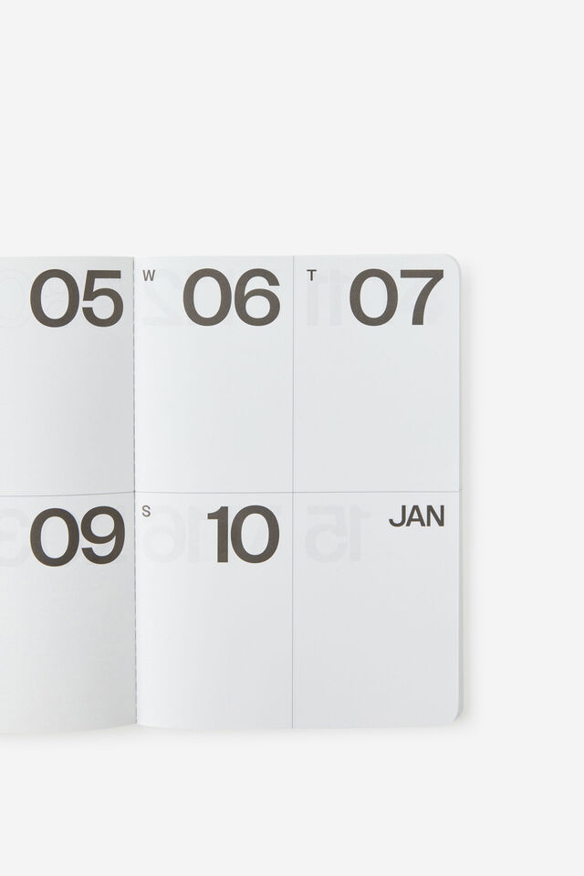 2027 A5 Weekly Open Agenda Diary, STRAWBERRY MILK/LAVA RED