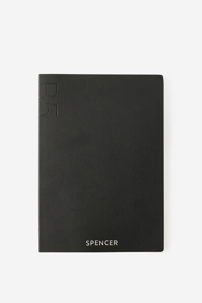 Personalised B5 Soft Cover Plain Notebook, BLACK