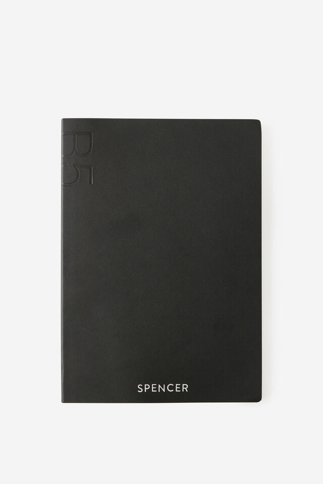 Personalised B5 Soft Cover Plain Notebook, BLACK