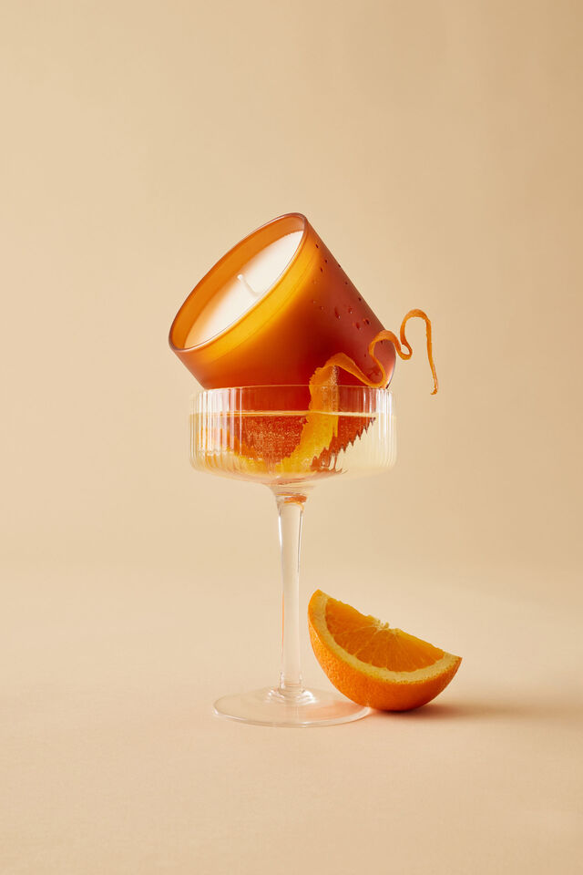Frosted Glass Candle, JOY RISING ORANGE