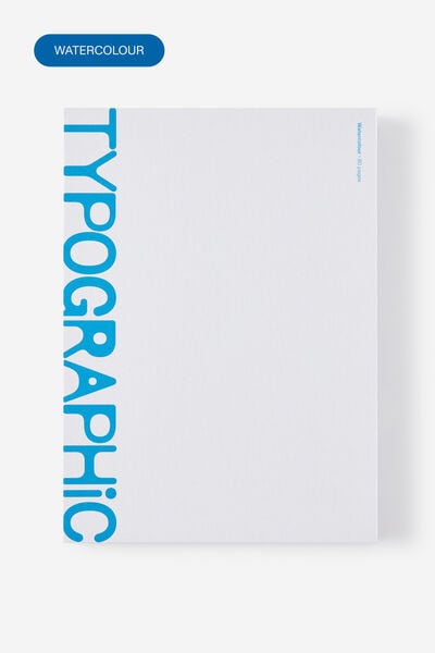 A4 Stitch Bound Watercolour Book, GREY AZURE