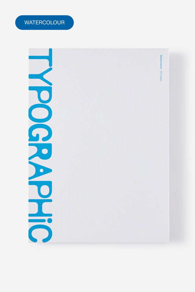A4 Stitch Bound Watercolour Book, GREY AZURE