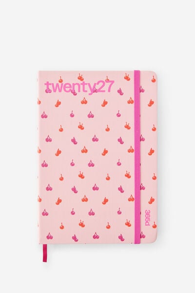 2027 A5 Daily On Schedule Diary, STRAWBERRY MILK DITSY CHERRIES