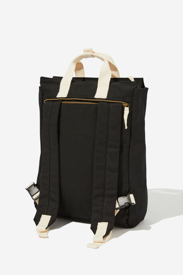 Got Your Back Tote Backpack, BLACK/ECRU