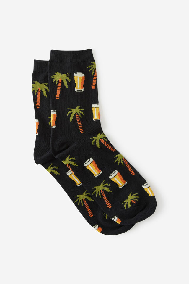 Mid Crew Socks, BEERS & PALM TREES