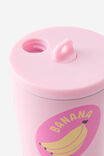 Hidden Straw Metal Smoothie Cup, FRUIT STICKER YARDAGE BLOSSOM PINK - alternate image 3