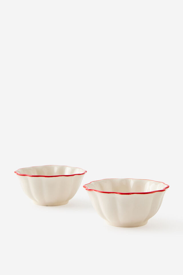 Dining Dip Bowls Set Of 2, RED