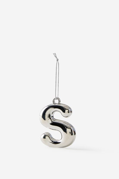 Alphabet Christmas Ornament, BUBBLE LETTER S