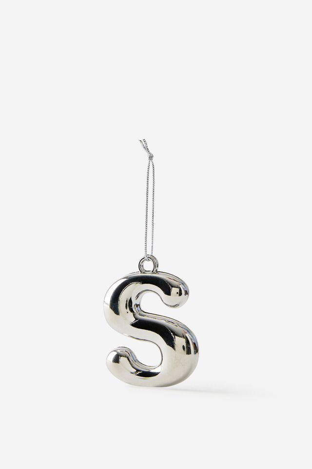 Alphabet Christmas Ornament, BUBBLE LETTER S