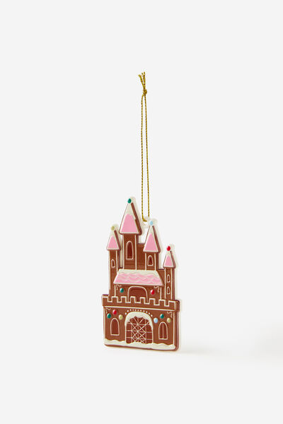 Collab Resin Christmas Ornament, LCN DIS CINDERELLA CASTLE GINGERBREAD