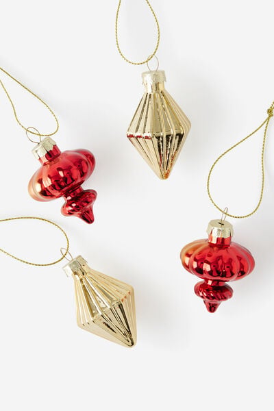 Mini Ornament Pack, SWEET RED & GOLD OMBRE MIXED