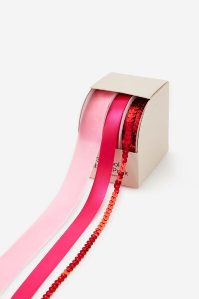 3Pc Ribbon Spool Pk 4M, FESTIVE FEAST