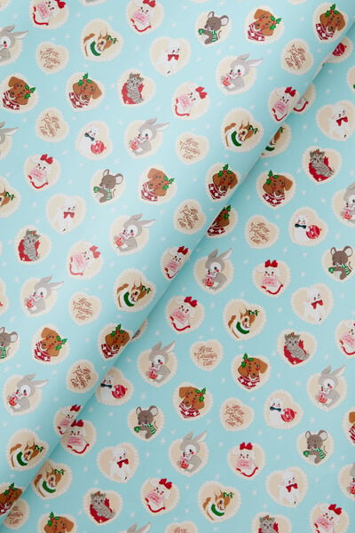 Christmas Wrapping Paper Roll, CUTE ANIMALS