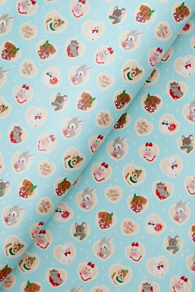 Christmas Wrapping Paper Roll, CUTE ANIMALS