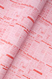 Christmas Wrapping Paper Roll, NEWSPAPER PRINT - alternate image 1