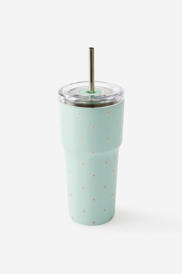Smoothie Cup 600Ml, RETRO POLKA MINTY