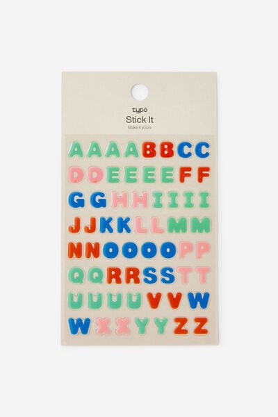 Stick It Sheet, ALPHA COLOUR PUFFY