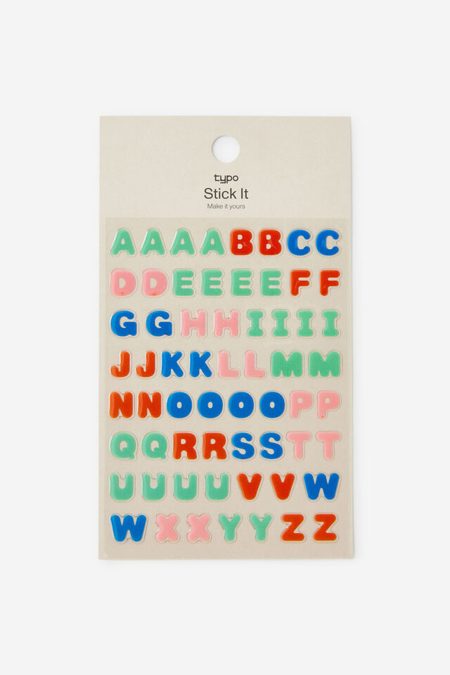 Stick It Sheet, ALPHA COLOUR PUFFY