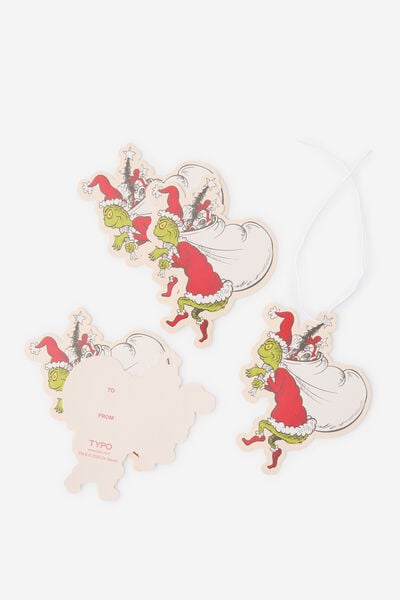 Die Cut Gift Tag 5Pk, LCN DRS GRINCH