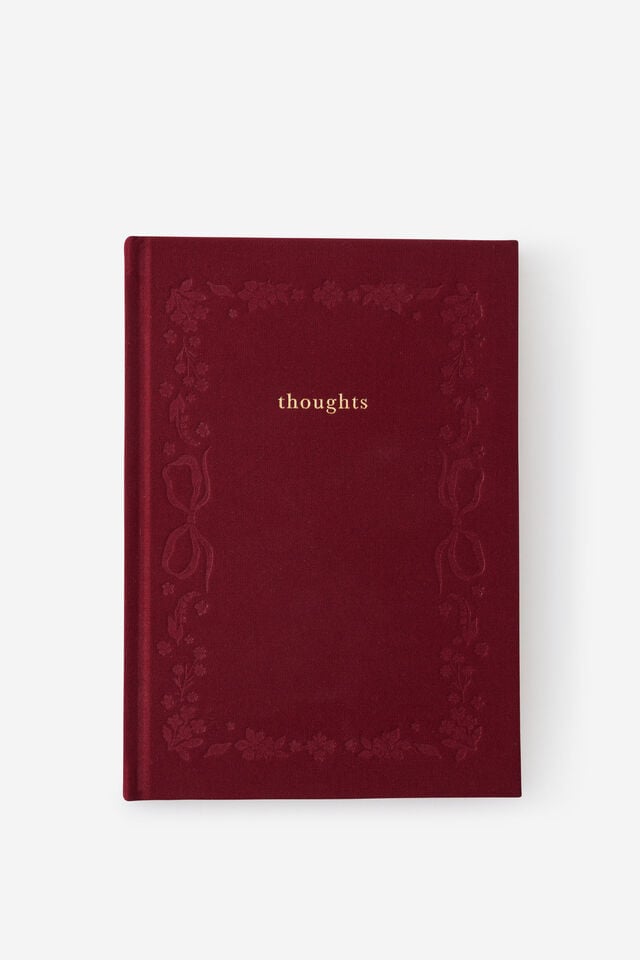 A5 Linen-Textured Lined Notebook, CABERNET