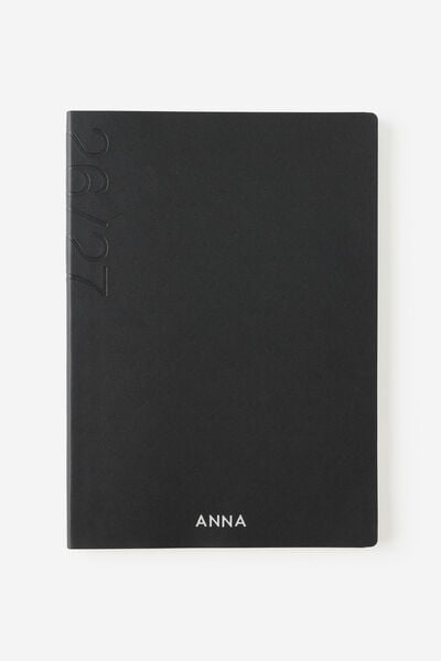 Personalised 26/27 B5 Weekly Soft Diary, BLACK