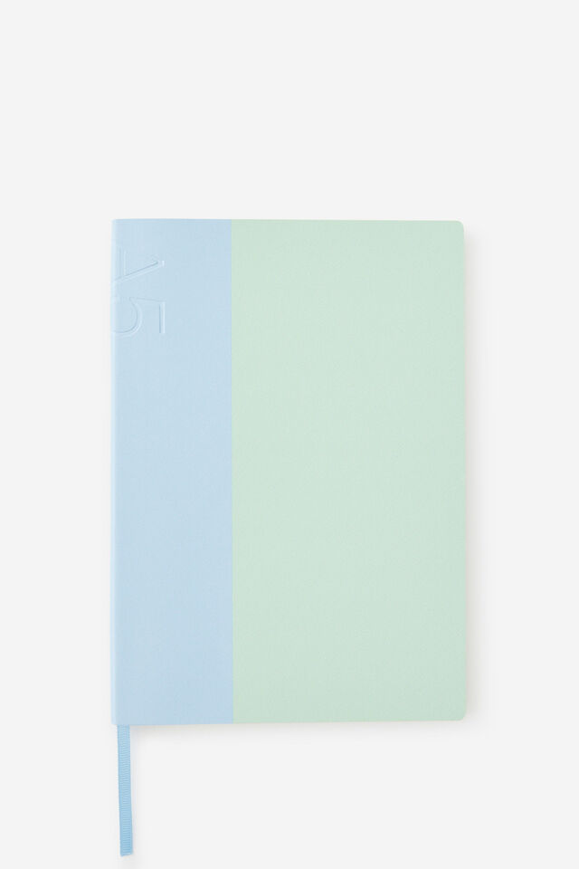 A5 Soft Lined Notetaker Notebook, MINTY BLUE SKIES SPLICE