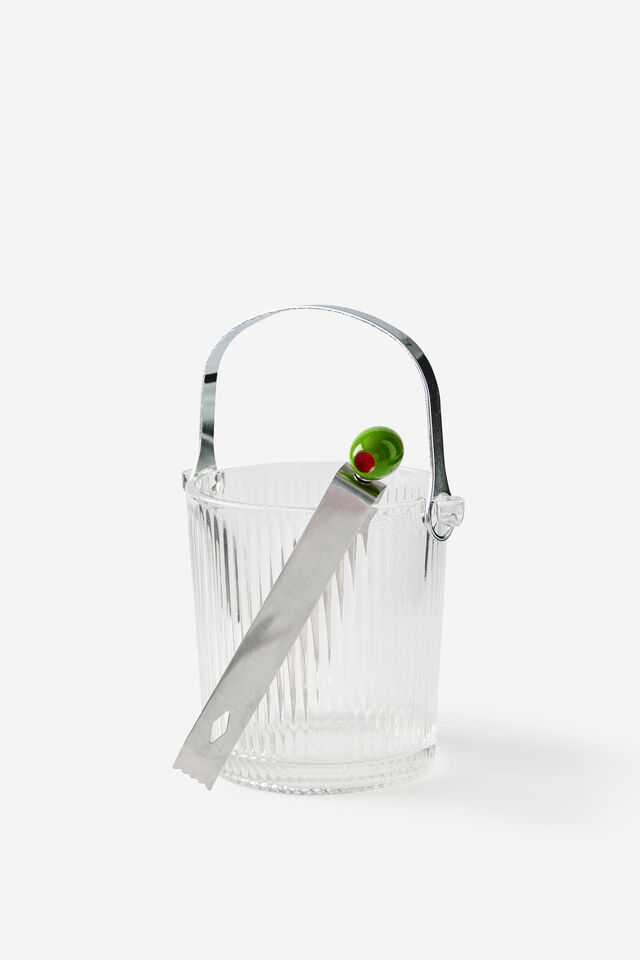 Glass Ice Bucket With Tongs, DIRTY MARTINI