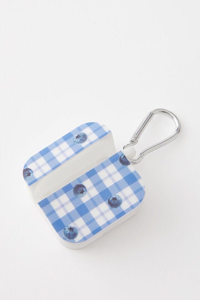 Graphic Earbud Case Gen 3, BLUEBERRY CHECK